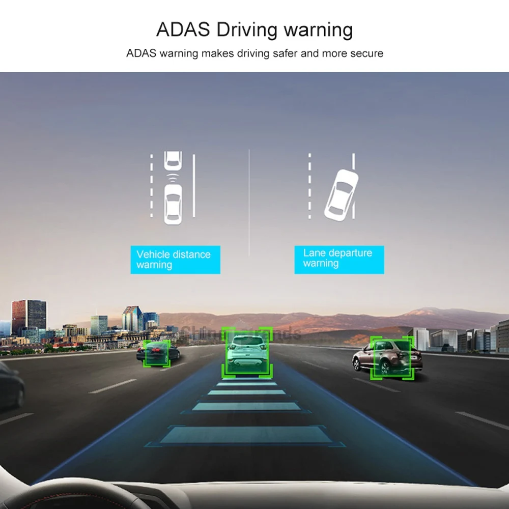 Kamera Mobil 1080p Wifi DVR Mobile dengan ADAS (Sistem Bantuan Pengemudi Canggih) Kamera Depan