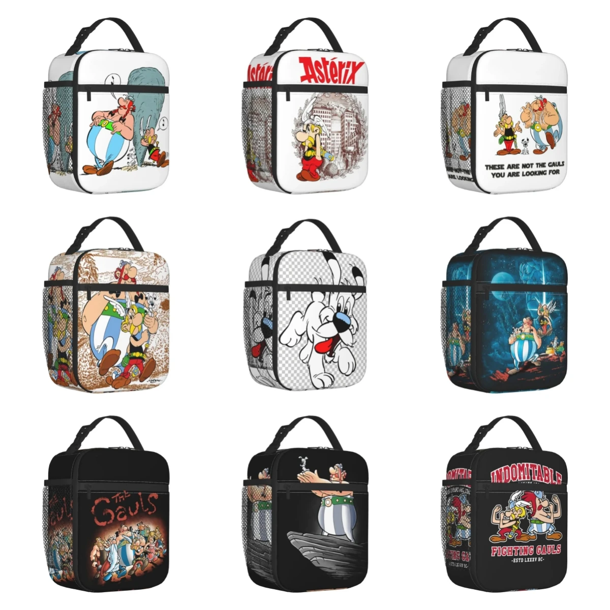 

Custom Asterix And Obelix Lunch Bag Men Women Thermal Cooler Insulated Lunch Boxes for Adult Office