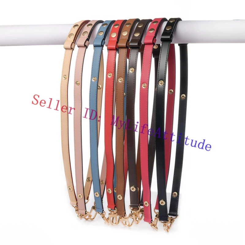 

Adjustable Leather Bag Strap For Designer Lady Dauphine Handbag Women Purse Pochette Shoulder Carry Belt 10 Colors 2 Sizes