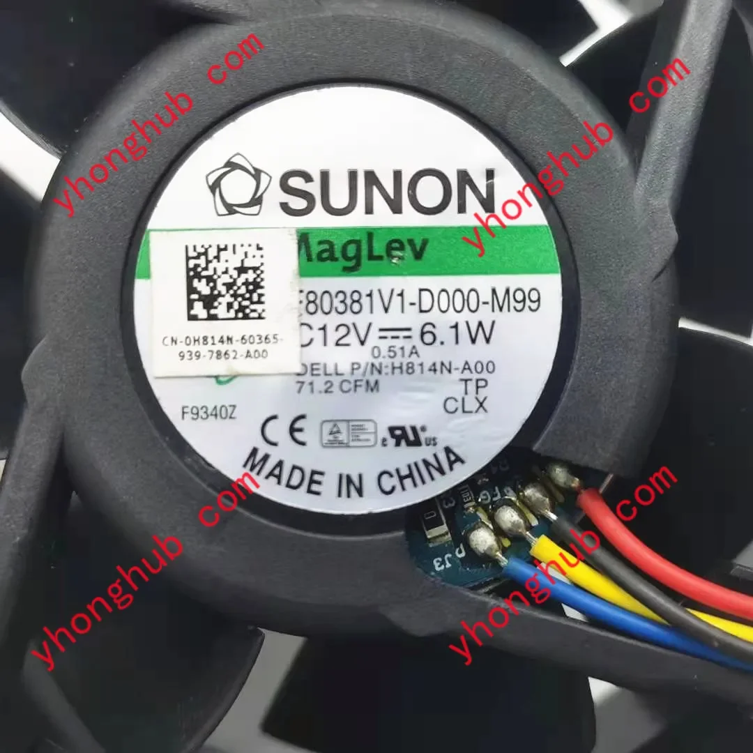 SUNON MF80381V1-D000-M99 DC 12V 6.1W 80x80x38mm مروحة تبريد الخادم