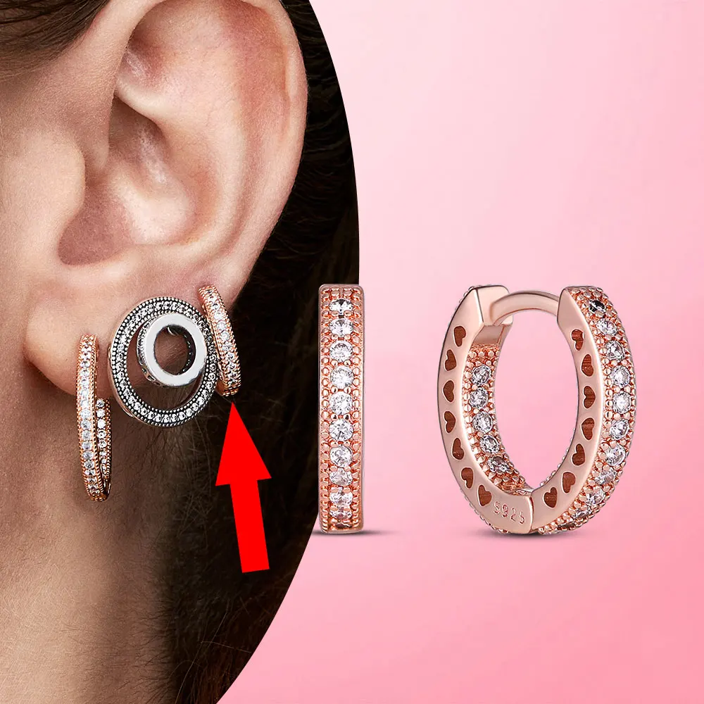 Pendientes de aro de plata 2024 para mujer, aretes con dijes, círculo grande, a la moda, fabricación de joyas, novedad de 925