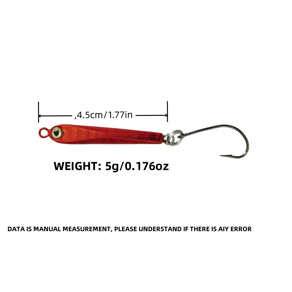 5Pcs Mini Metal Jig Fishing Lure 3g/5g Isca Artificial Bait With Single Hook Small Fish Fishing Accessories Fishing Tackles