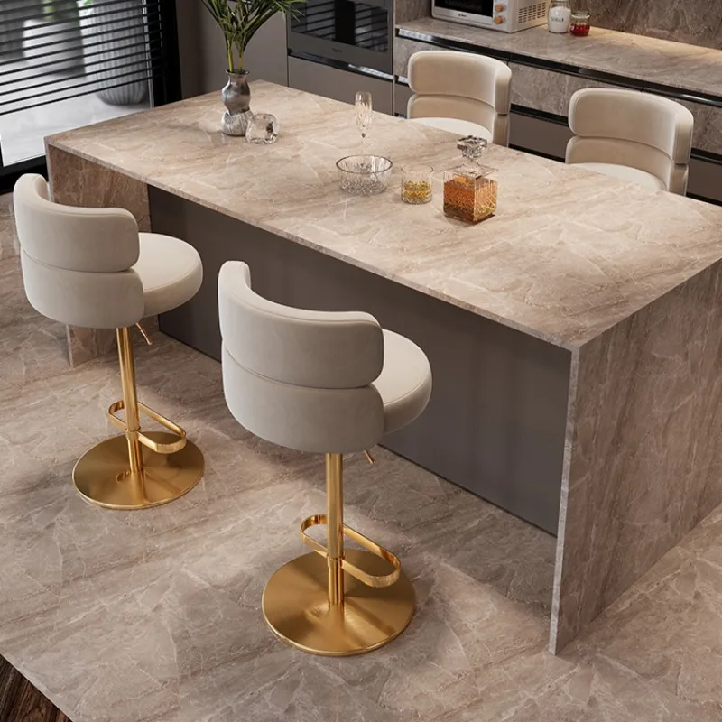 Retro Italian Bar Chairs Reception Make Up Luxury Library Bar Stools Gold Comfortable Restaurante Muebles Living Room Furniture