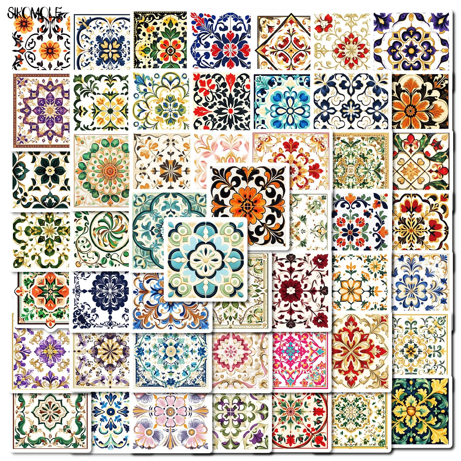 10/30/50PCS Nordic Pattern Retro Elegant PVC Graffiti Stickers Aesthetic Art DIY Decoration Toy Kid Travel Luggage Sticker Pack