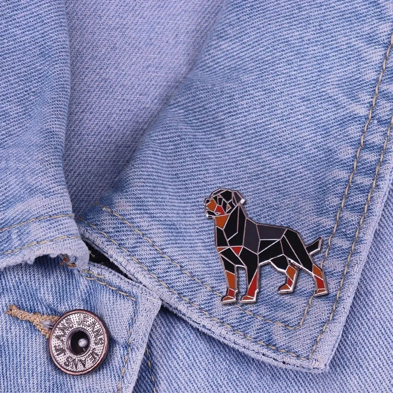 Rottweiler Enamel Pins Rottie Brooches Metal Badge for Dog Lovers Accessory Gifts