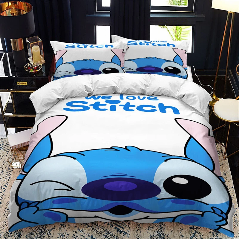 Lilo and Stitch Doona Quilt Duvet Cover Bedding Set Children Adult Single Double King Size Bed Supports Custom Size Text gifts