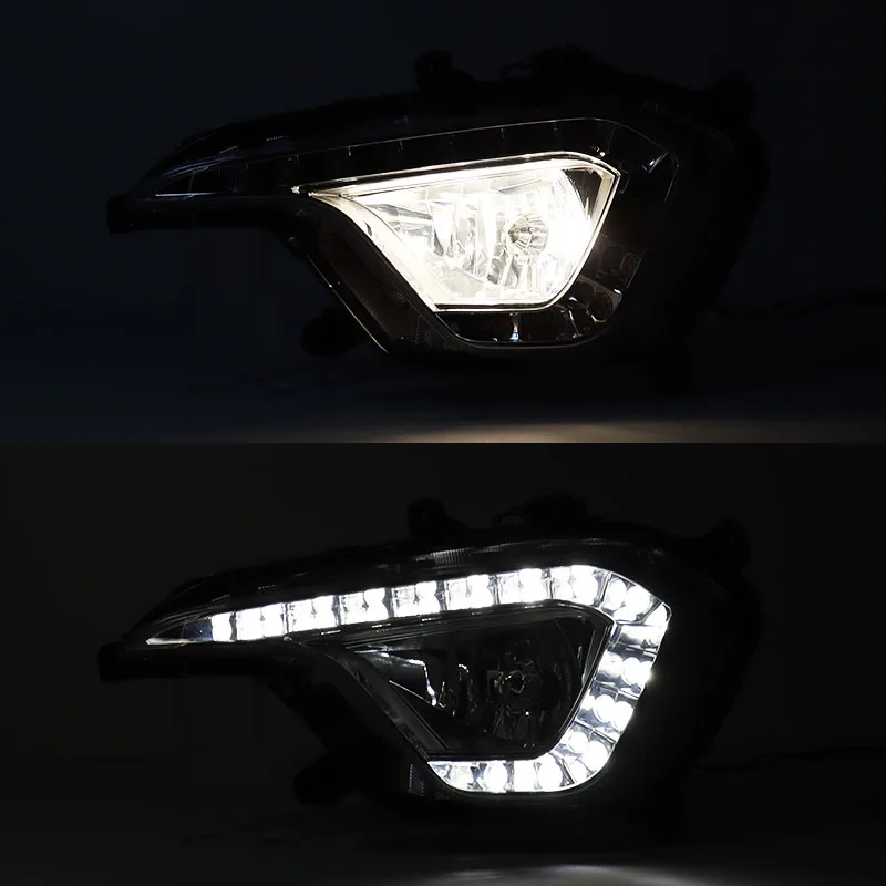 Car Part For Hyundai Grand Santa Fe Maxcruz 2013 2014 2015 Front Bumper LED Daytime Running Light Fog Light Signal Lamp Assembly