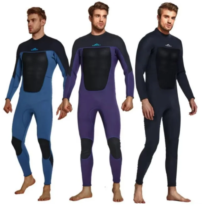 Mens Wetsuit 3MM Neoprene Full Body Long Sleeve Dive Skin for Spearfishing,Snorkeling, Surfing,Canoeing,Scuba Diving With Zip