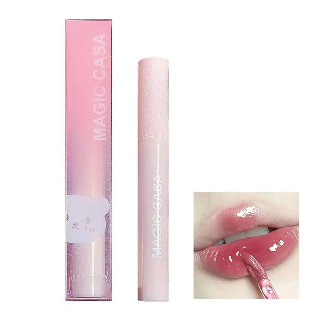 1pc Mirror Jelly Lip Gloss 6 Colors Moisturizing Water Glossy Lips Makeup Tint Liquid Lipstick Red Cosmetics Lasting Waterp O4V9