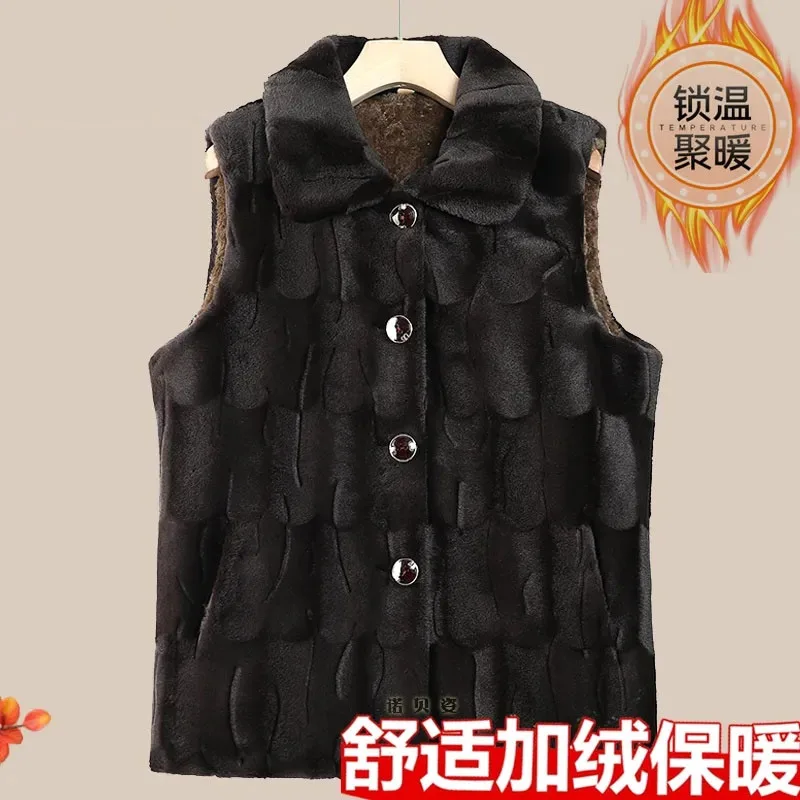 

Зимняя женственная верхняя одежда без рукавов большого размера 5XL, корейский жилет для мам среднего возраста, куртка 2025 г., женское бархатное пальто без рукавов