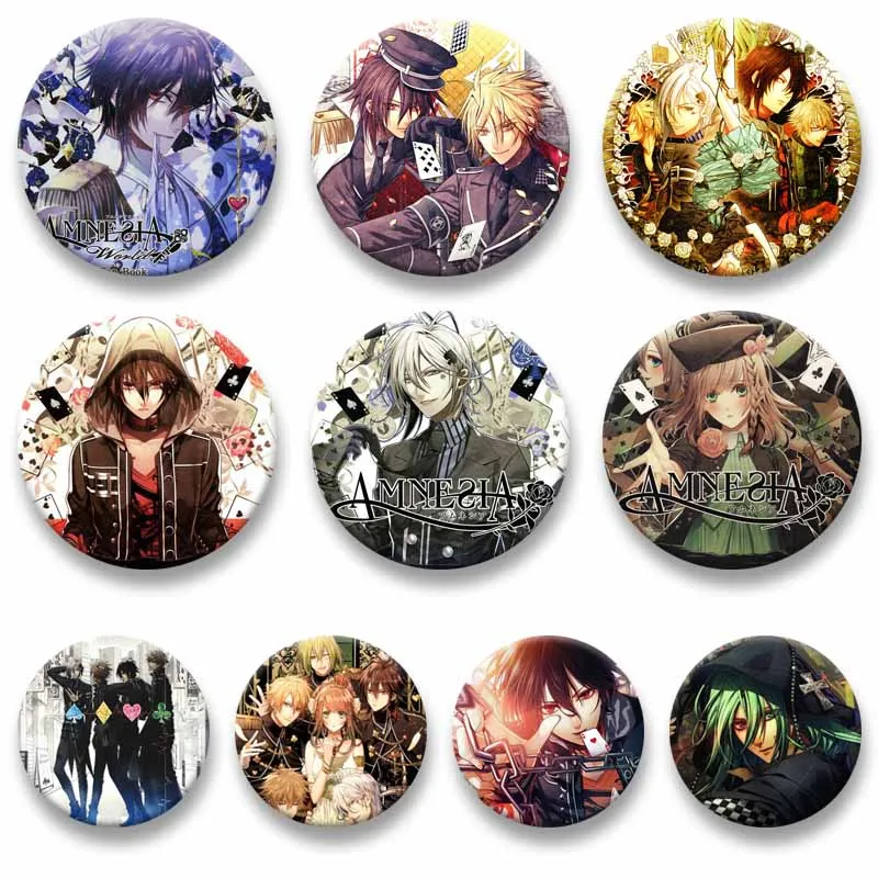 

Classic Anime Amnesia Can Badge Creative Cartoon Figure Brooch for Collar Bag Hat Decor Accessories Jewelry Button Pins Gifts