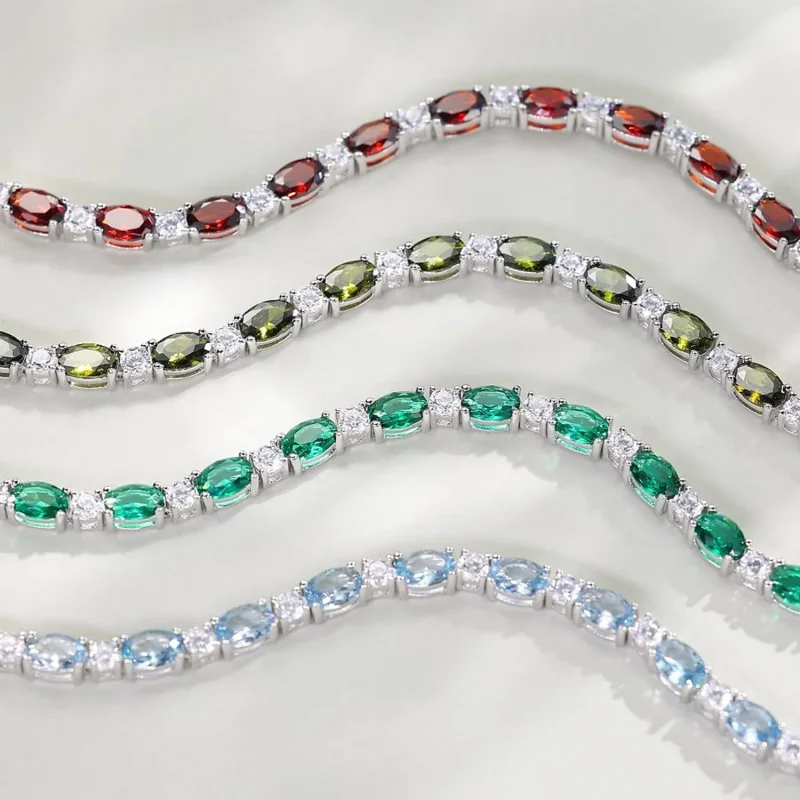 Birthstone Bracelets Sterling Silver 18k gold plated Tennis Bracelets Charm Fine Jewelry Birthday Gifts for Women