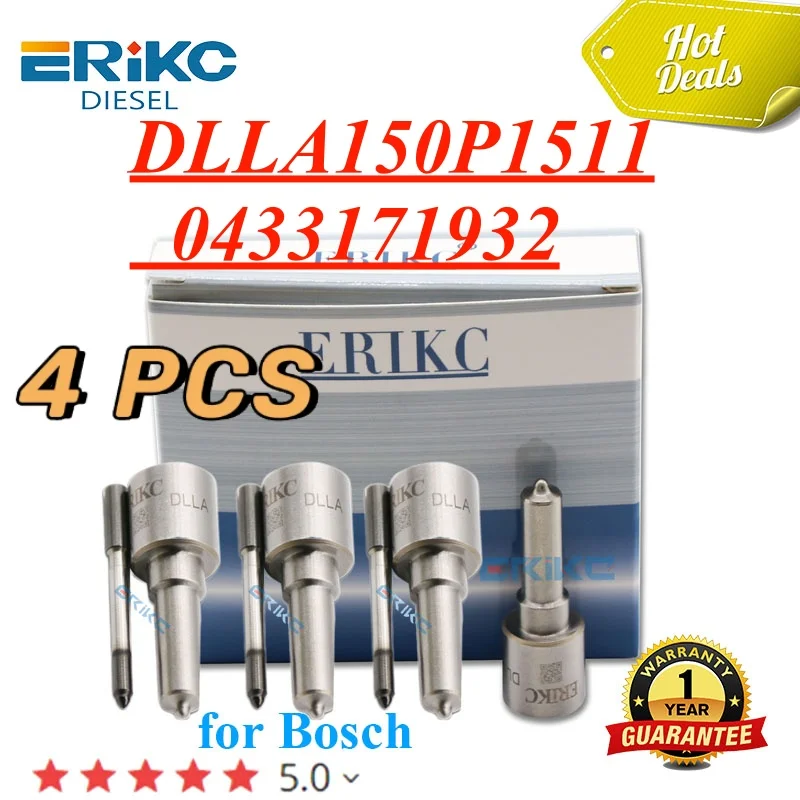 

4PC For Bosch HYUNDAI 33800-27400 Injector Nozzle DLLA150P1511 DLLA 150 P 1511 Spray OEM 0433171932 for 0445110257 0445110258