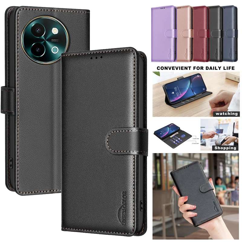 Wallet Flip Anti-theft Case For VIVO Y38 Y200i Y03 Y27 4G Y36 VIVOY38 5G 2024 FundaS Leather Cover RFID Blocking Protective Bags