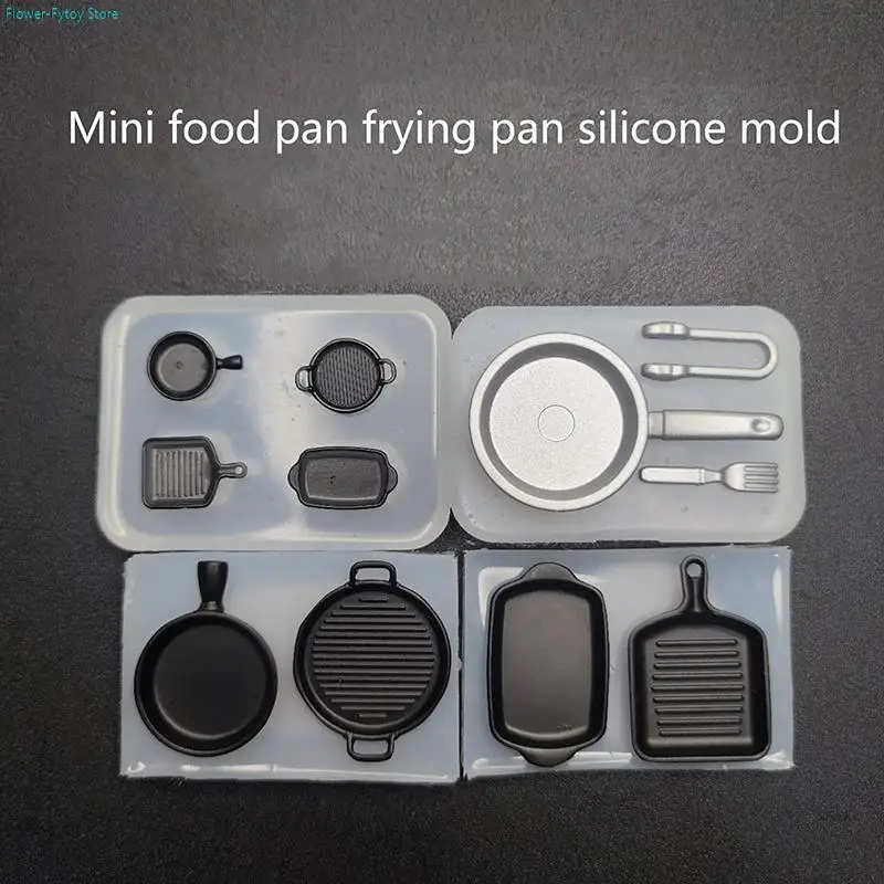 Cooking Utensils Mold Dollhouse Baking Tray Silicone Mold Dollhouse Mini Pan Model Dolls House Cooking Utensils Accessories