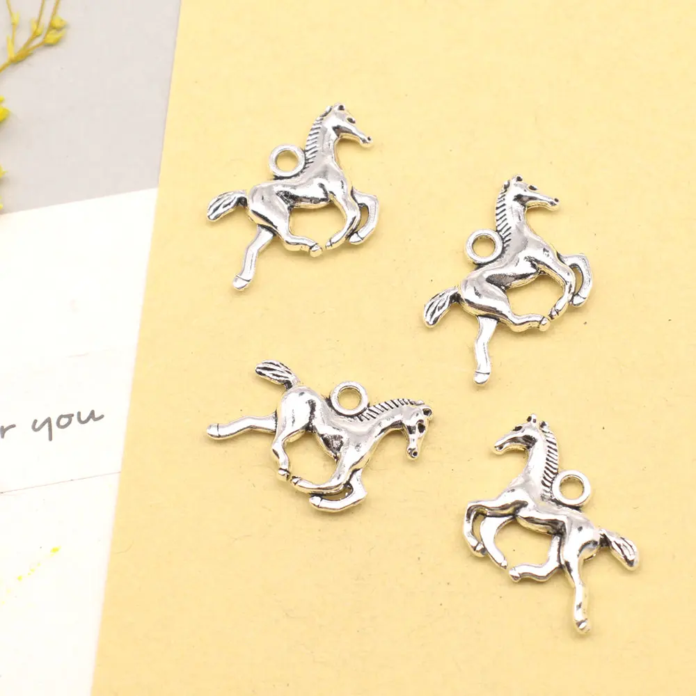 10pcs 21x13mm Galloping Horse Charms Pendants Jewelry Making Diy Craft Diy Jewelry Antique Silver Color