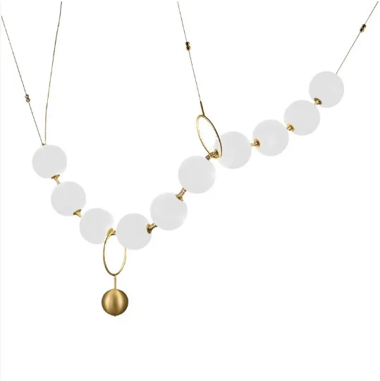 

Легкий роскошный французский стиль, люстра-остров, современная и простая, жемчужное ожерелье, барная лампа, длинный лофт