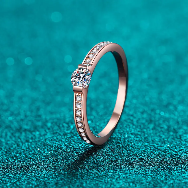 

Platinum Champagne Gold 30-Point Moissanite Ring