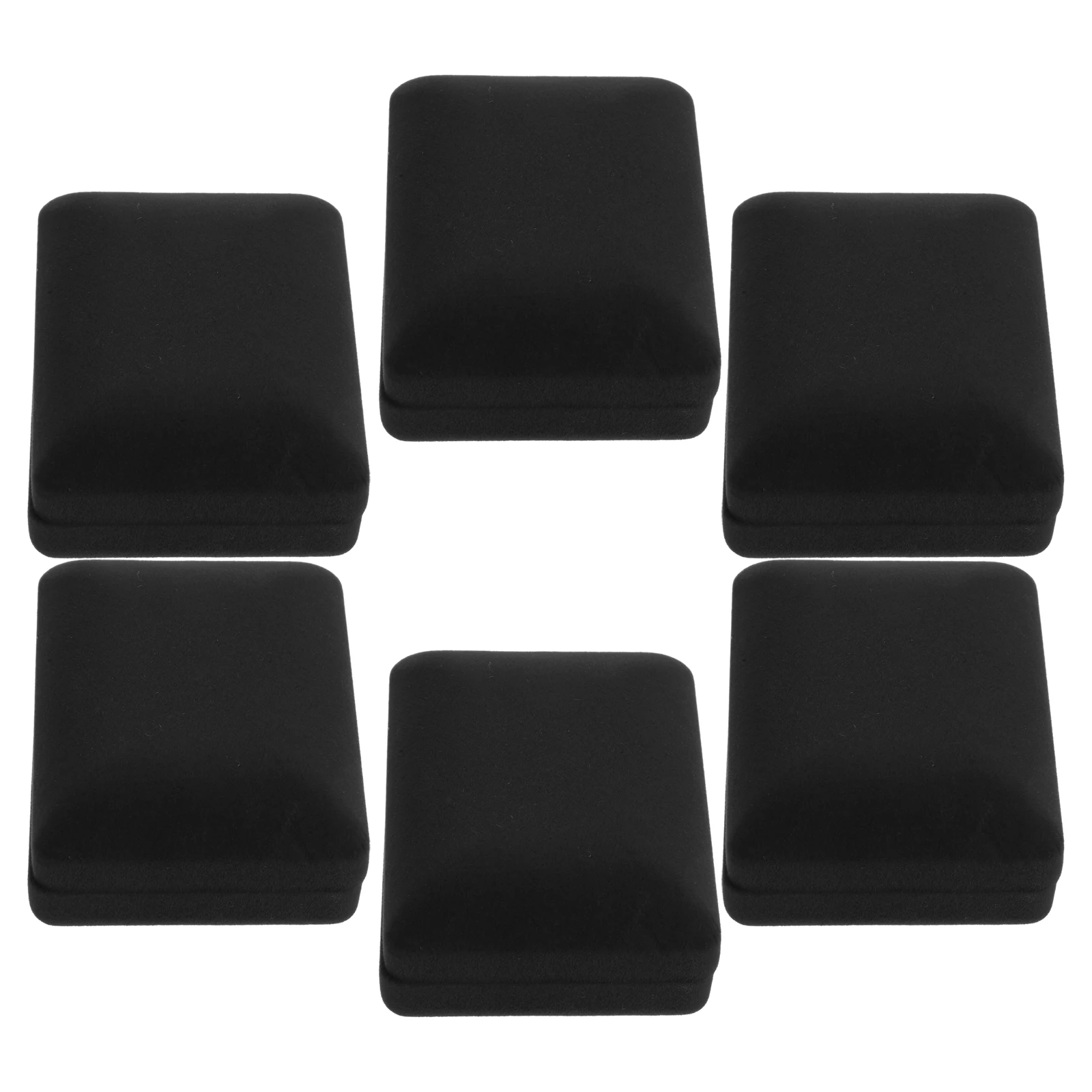 

6 Pcs Box Abs Jewelry Box Organizer Flocking Organizer Necklace Display Case Black Storage Packaging Holder