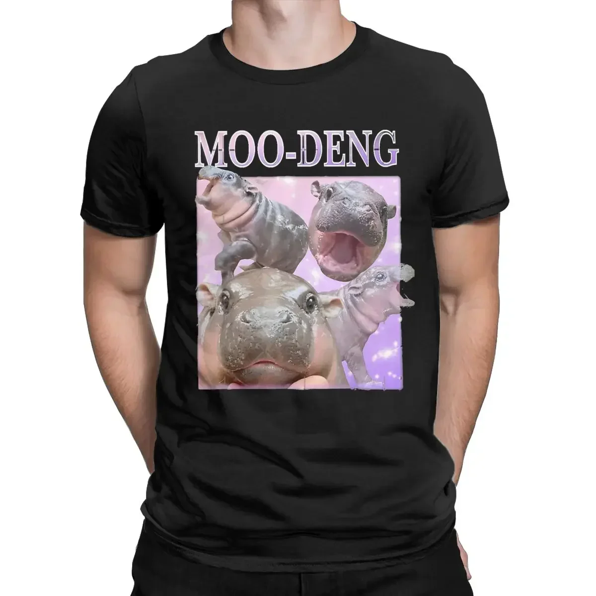 Funny Moo-Deng The Famous Baby Pigmy T-Shirt Cotton T Shirt Hippo Moodeng Short Sleeve Tee top