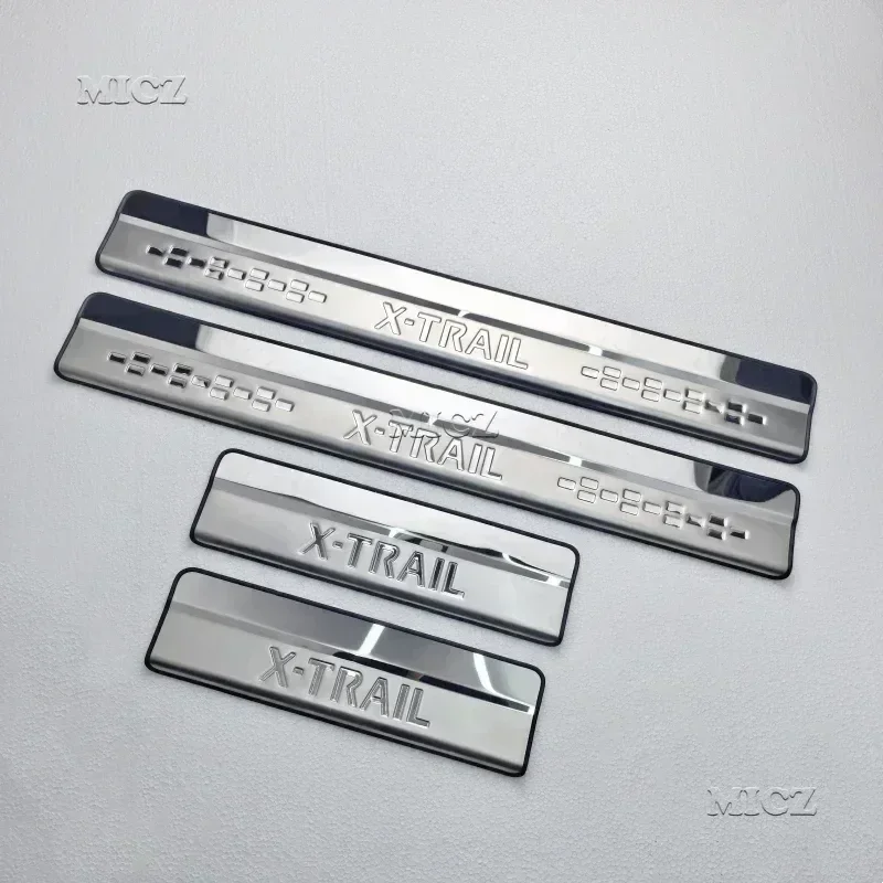 لنيسان X-Trail X Trail XTrail T32 2014-2019 باب من الفولاذ المقاوم للصدأ عتبة لوحة بالية ترحيب دواسة الكسوة اكسسوارات السيارات التصميم