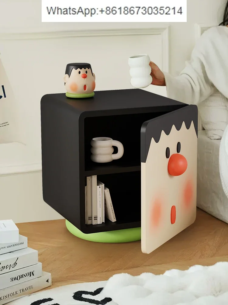 

Panghu Sofa Side Cabinet Living Room Household Small Side Table Movable Small Coffee Table Cartoon Bedside Side Cabinet Table