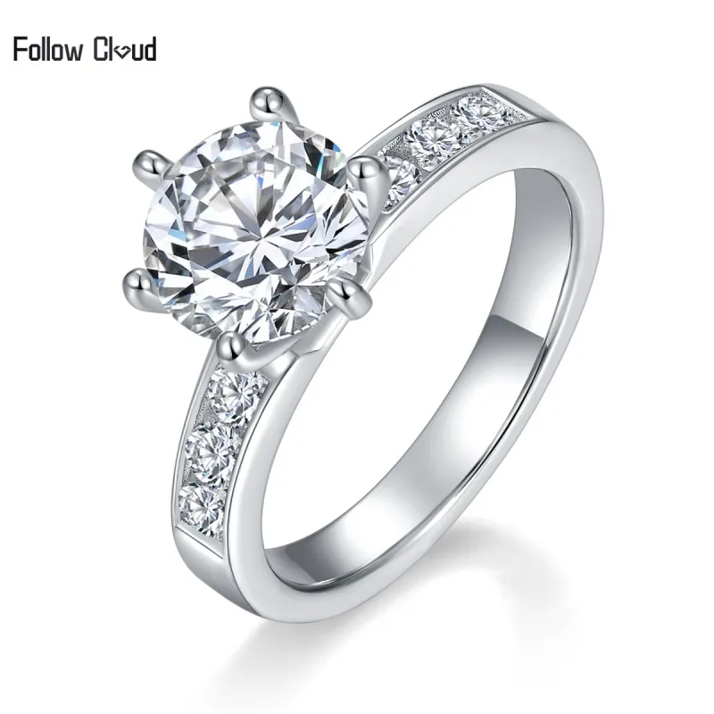 

Follow Cloud 8.0mm 2ct Moissanite Wedding Ring for Women 925 Sterling Silver Fine Jewelry D Color VVS1 Diamond Engagement Band