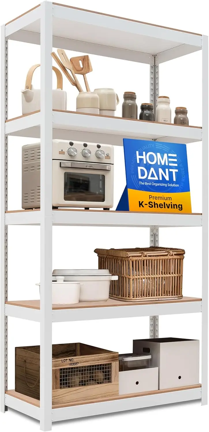 

House 36.2' W 5 Tier Heavy Duty Garage Shelving Adjustable Metal Rack Storage Shelves Standing Shelf