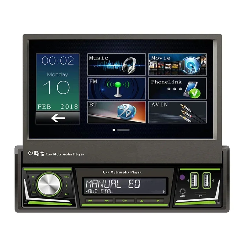 

Retractable Auto MP5 Player 1 Din 7 Inch Touch Screen Car Stereo Car Audio Player Car Dvd