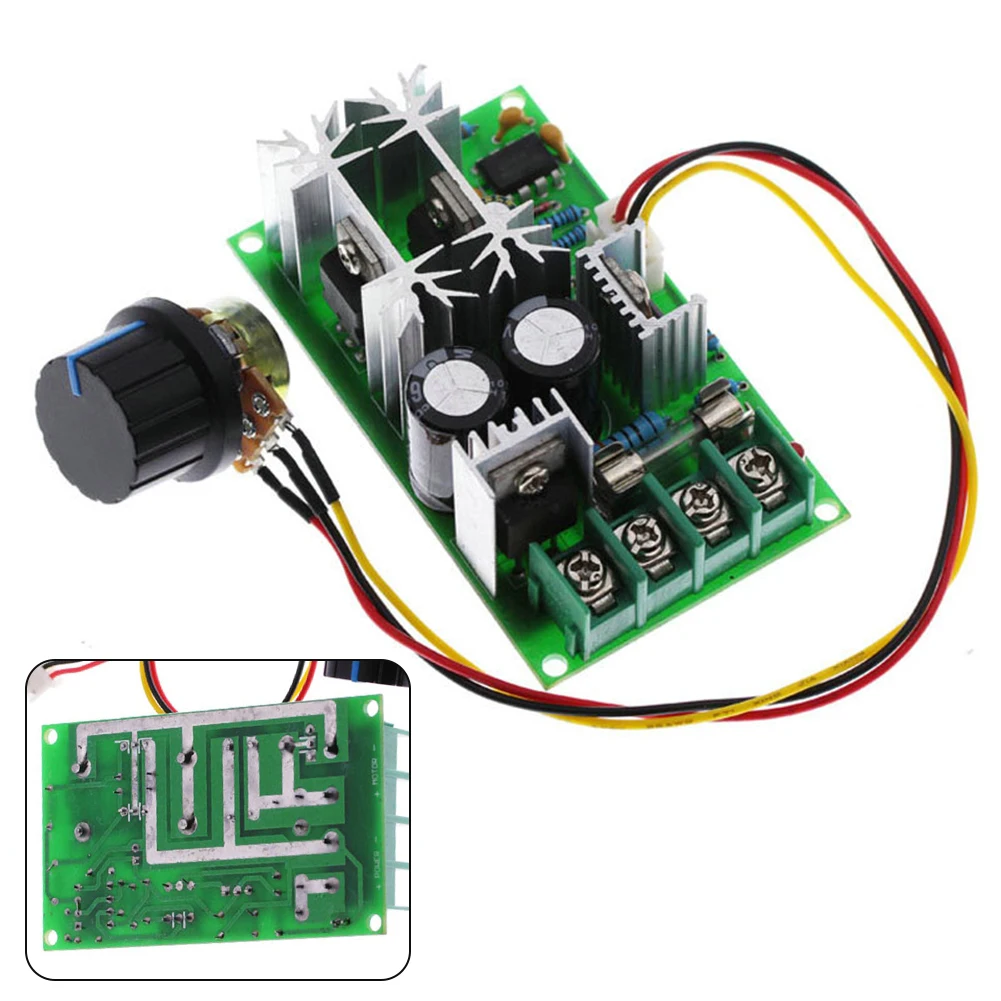 PWM DC Motor Speed Controller Switch, Regulador de Tensão, Módulo de Alta Potência, 10-60V, 1200W, DC, 20A