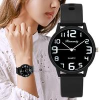 Women Fashion Silicone Watches Set Minimalist High Number  Qualities Big Dial Ladies Quartz Wristwatches With Casual Clock Gifts
