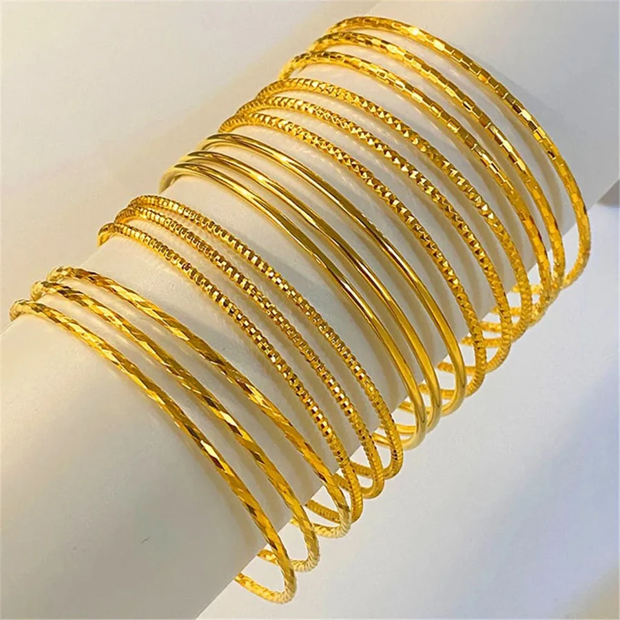 Freeteeme Minimalist 3pcs/Lot Open Bangles for Women Stainless Steel Dubai Circle Combination Bracelet Muslim Turkish Jewelry