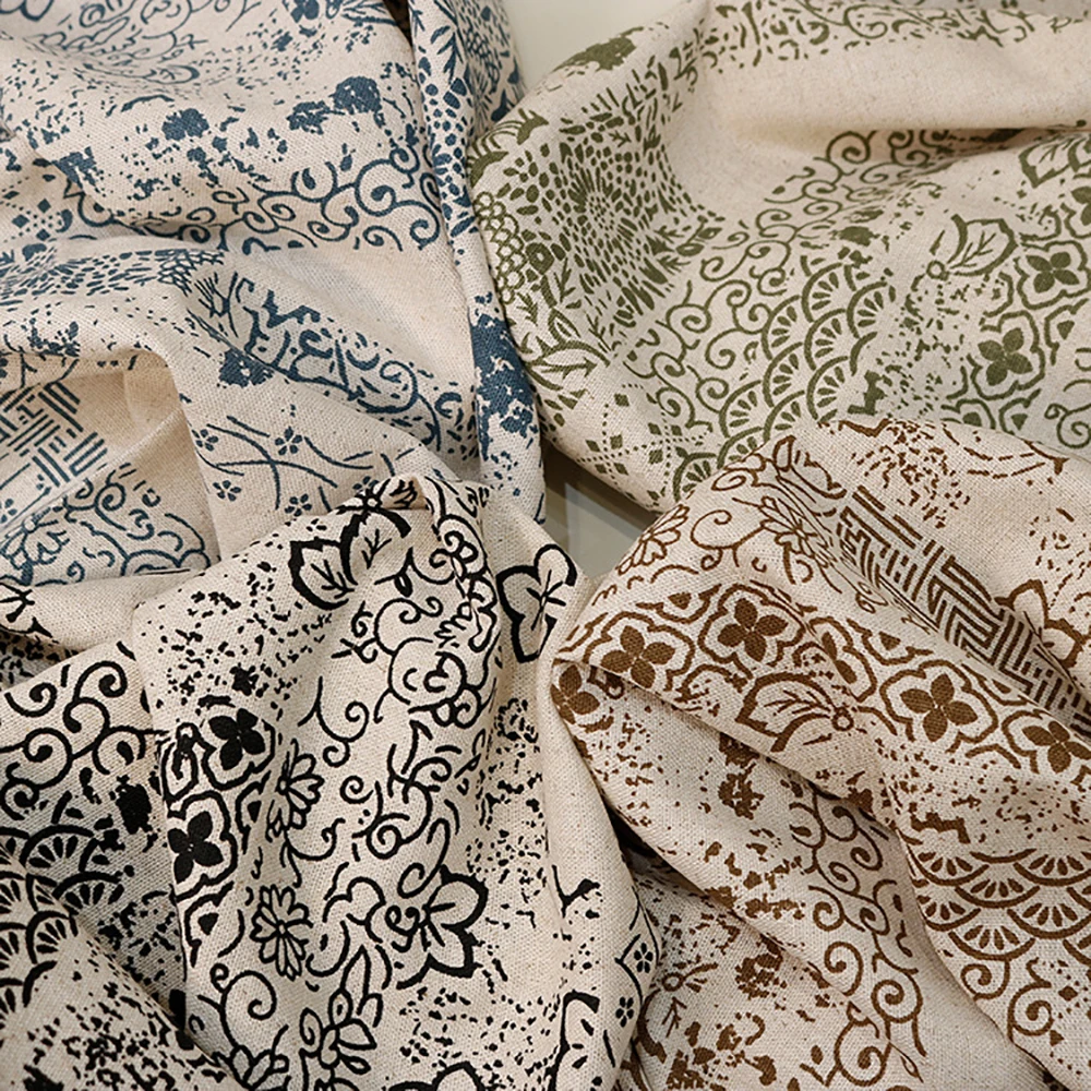 

High Quality Vintage Cotton linen Fabric For Handmade DIY Home Improvement Cloth Background Cloth Book Clothing