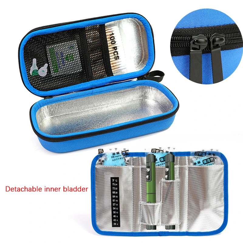 Insulin Pen Medical Cooler Bag Portable Medical Cooling Protector Bag Zip Travel Pocket Packs Drug Freezer Box For Diabete