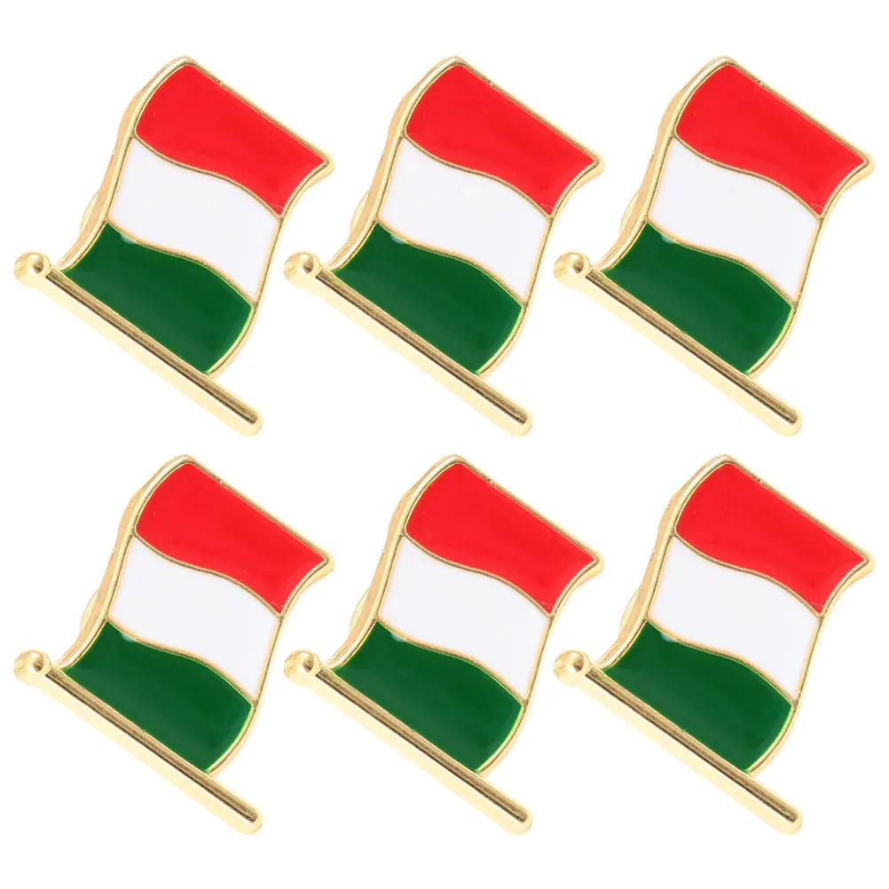 

6pcs Italian Metal Lapel Pin Decorative Badge Brooch For Clothes for Italian Themed Party Decorations Clothes Scarf Shawl Travel