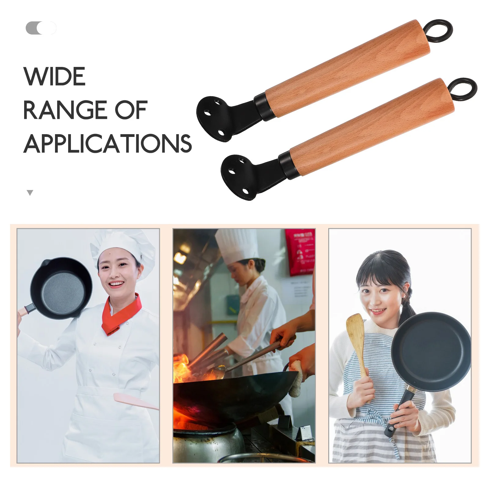 

2Pcs Universal Pot Handle Replacement Anti-Scald Detachable Frying Pan Handle Replaceable Wok Grip Cookware Parts Kitchen