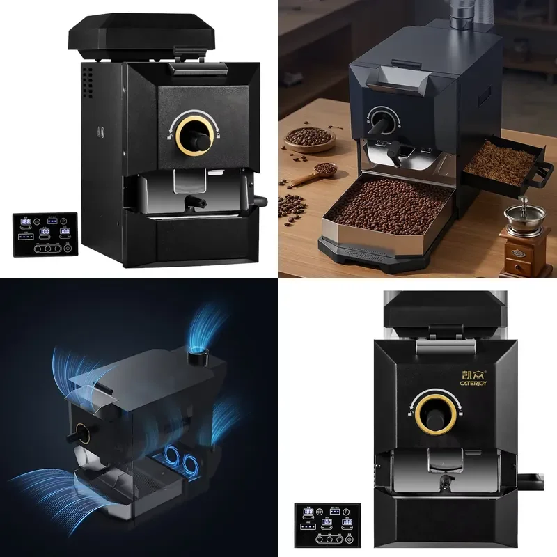 Electric Automatic Coffee Bean Roaster 500g New Design Smokeless Direct Fire Roasting Machine for Home Use