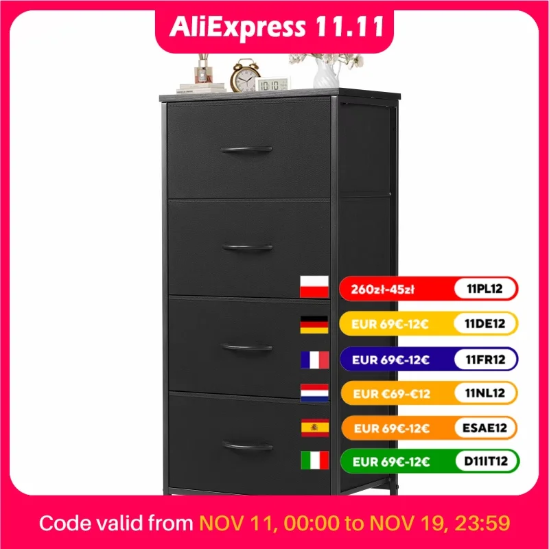 JHK 4 Fabric Living Room Cabinets Layers With Wardrobe Steel Frame Assembly Closet For Clothes Storage Cabinet Of Furniture