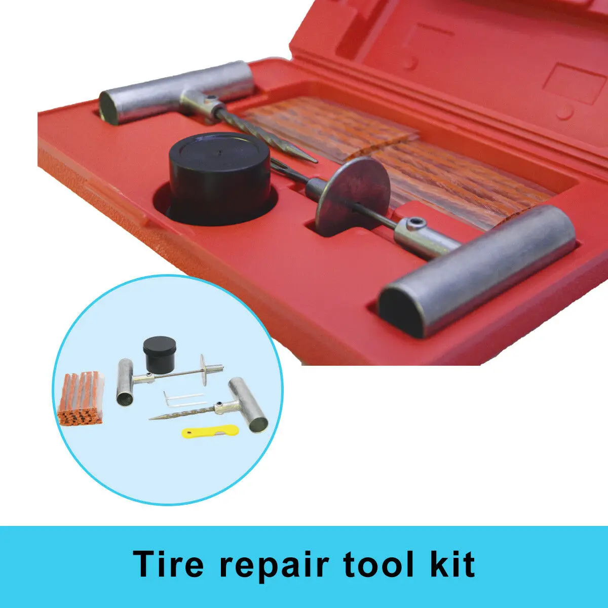Emergency Tubeless Tyre Puncture Tire Repair Tool Kit 30 Strings & Box Auto Accessories Parts For Car Van Motorcycle