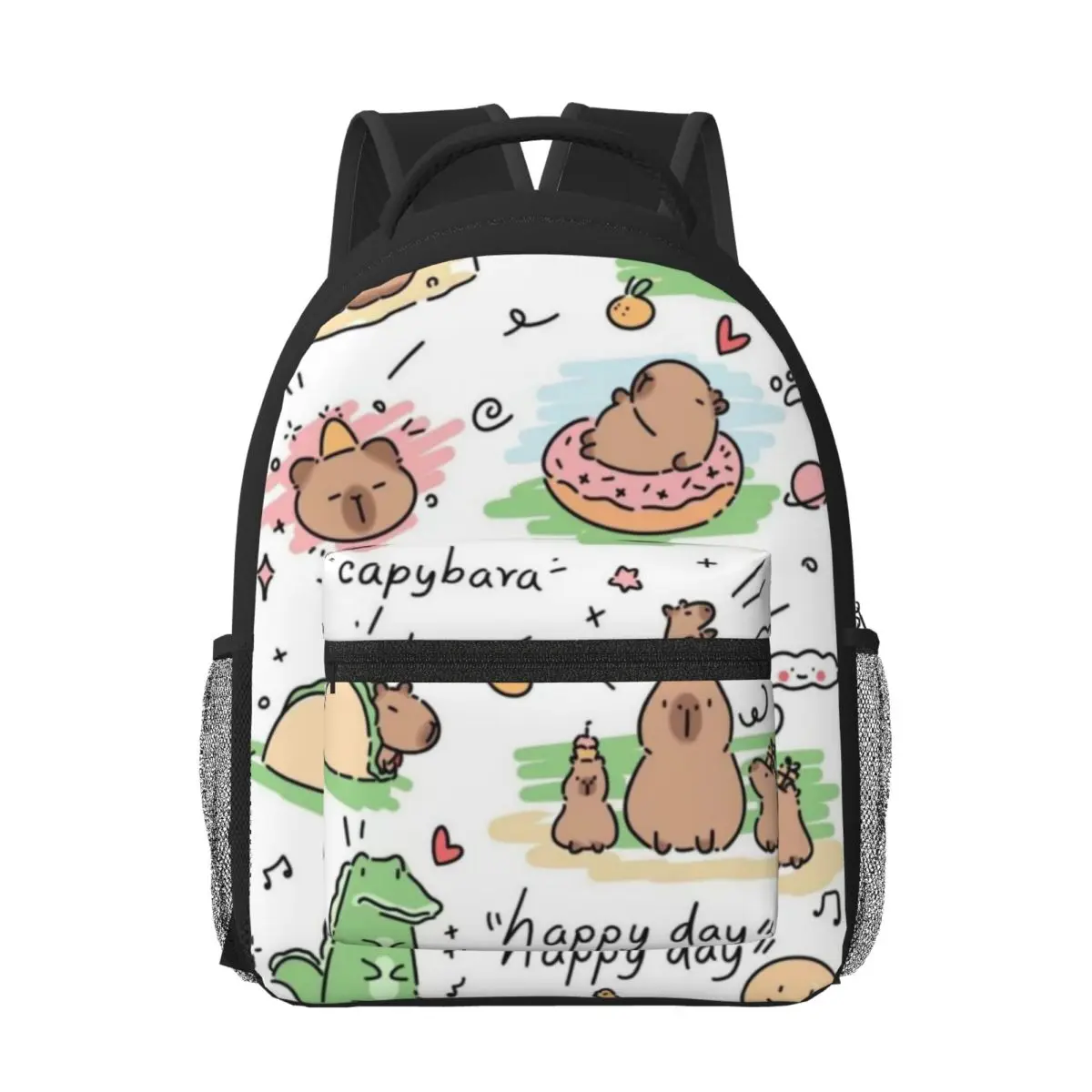 Cute Capybara New Fashionable Printed Lightweight Casual Schoolbag For School, Outdoor, Shopping, Office 17inch