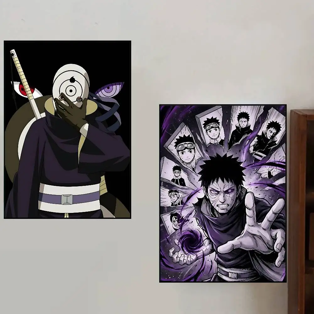 NARUTO O-Obito Uchiha Posters Living Room Bar Cafe Quality Canvas Vintage Style Comics Painting Art Home Wall Decor Picture