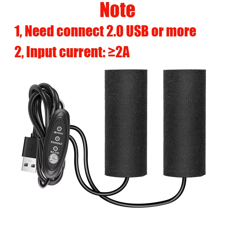 Image of 1 Paar 5V 2A Motorrad-Heizgriffe 3-Stufen USB-Wärmer Elektrisch Beheizte Griffabdeckung Anti-Vibrations- und Rutschfeste Schnellheiz-Kits