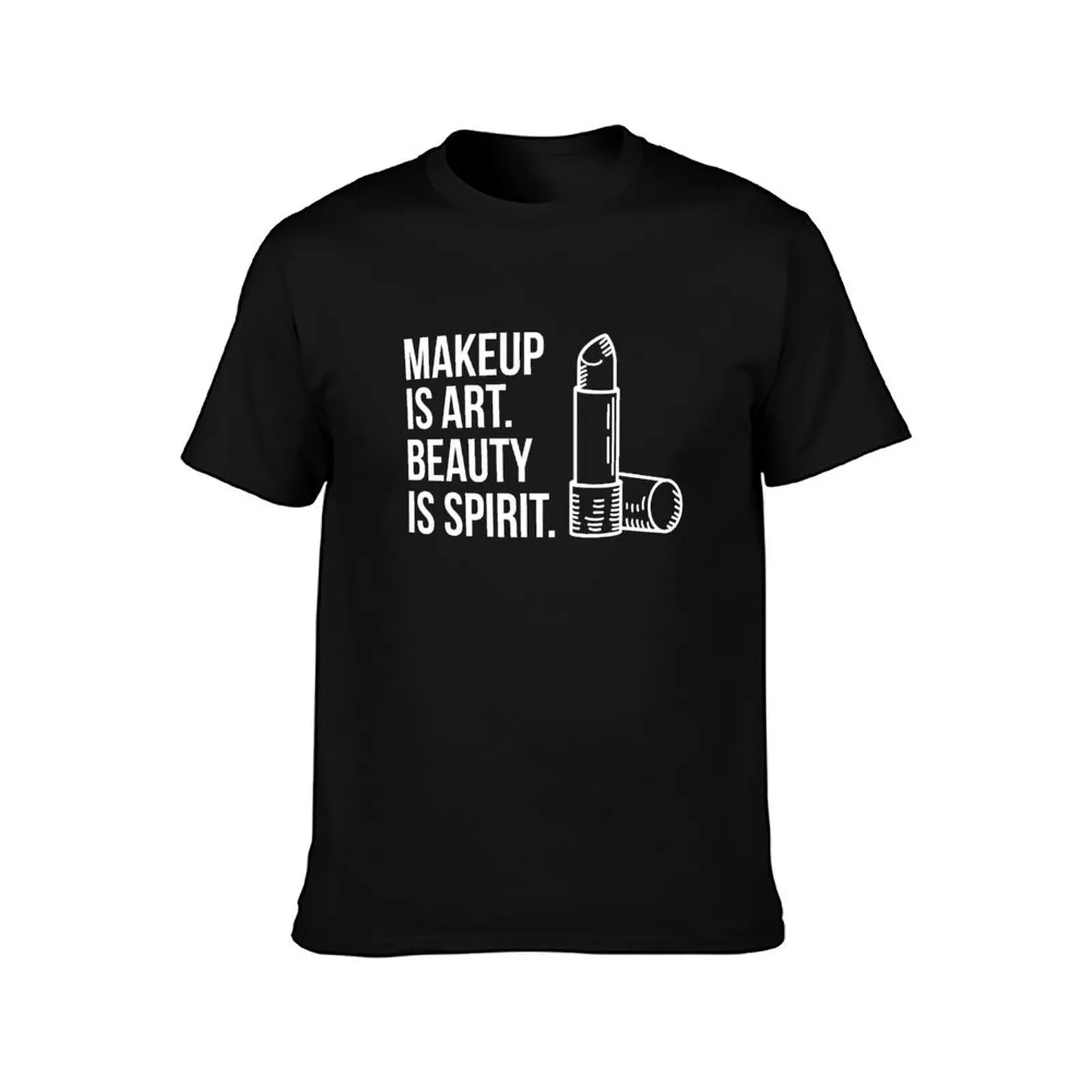 Makeup Is Art. Beauty Is Spirit. Funny Gift T-Shirt, Summer Casual Cotton Tee, Oversized Streetwear Tops, Vintage Graphic Print