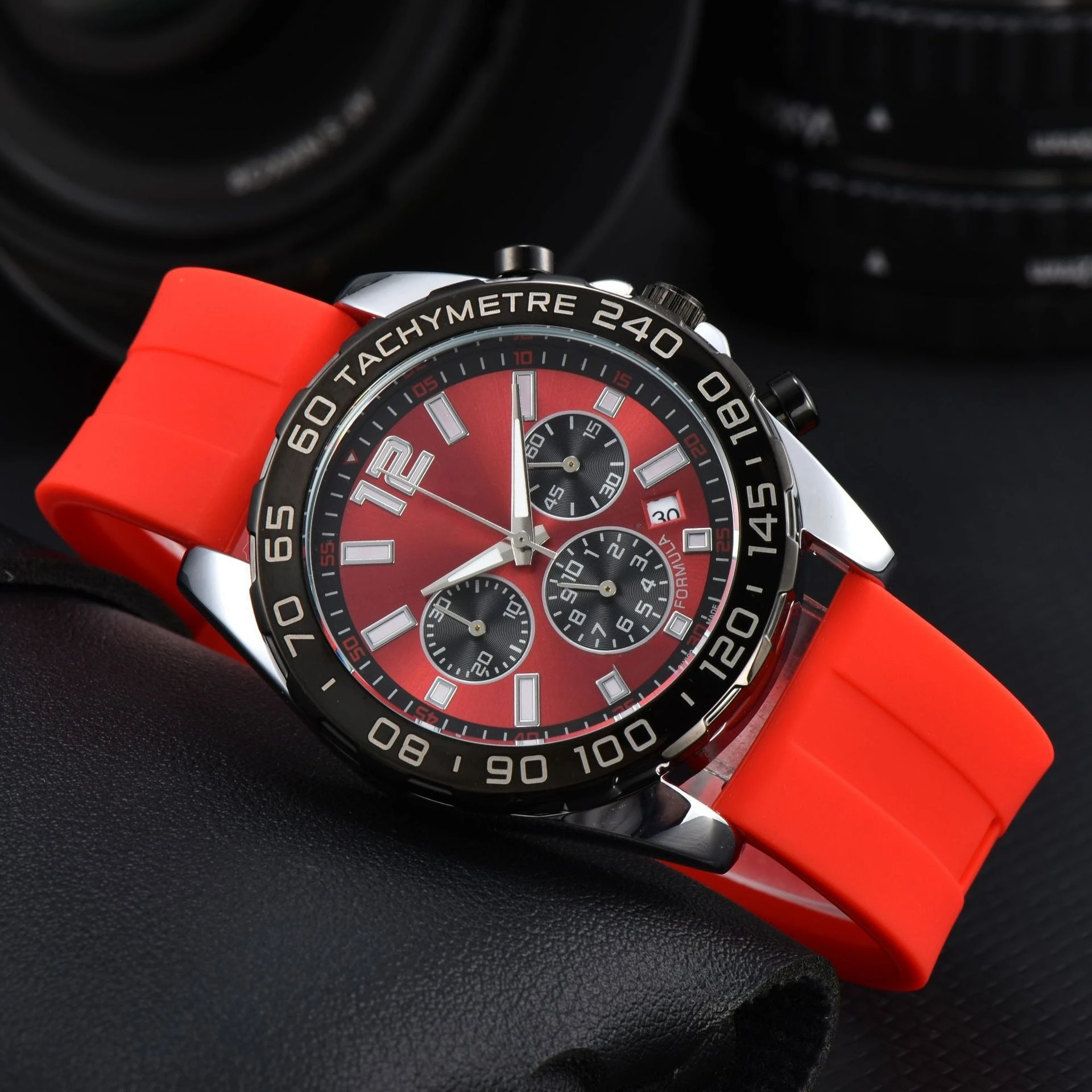 Orologio da uomo di lusso autentico Cinturino in acciaio inossidabile di alta qualità Movimento al quarzo a sei lancette Orologio da polso Hip Hop Marchio di stilisti