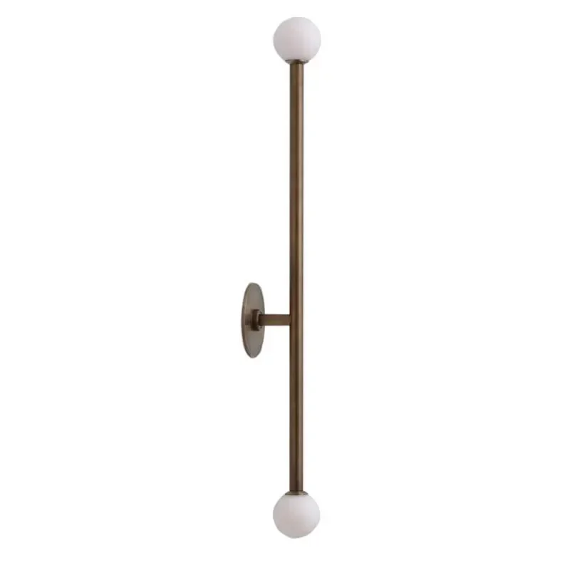 

SANDYHA Double Head Nordic Minimalist Copper Wall Lamp Linear LED Lighting Fixture for Bedroom Headboard and Corridor Home Decor