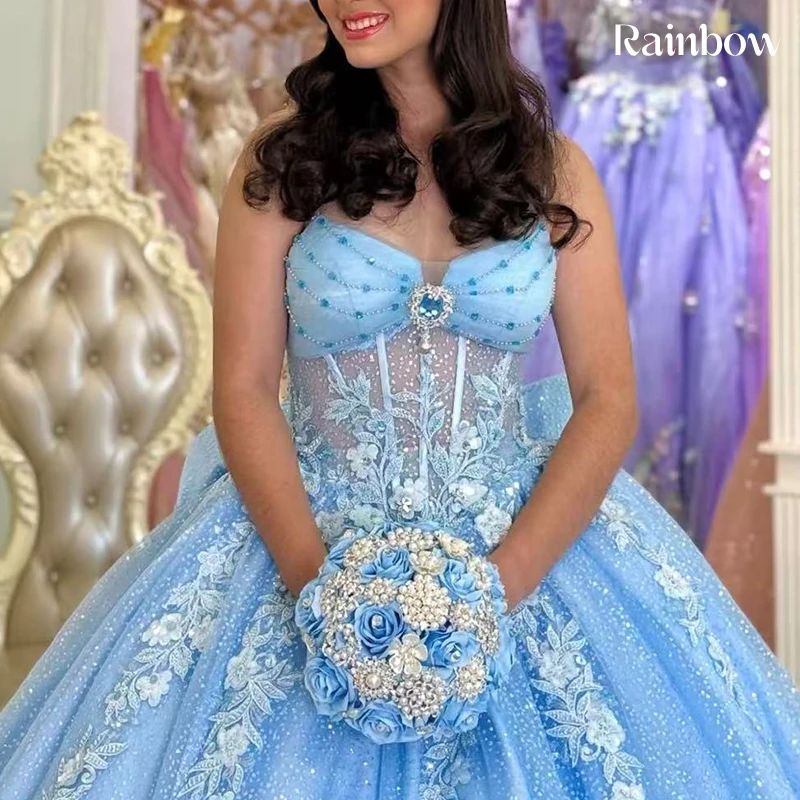 High Quality Quinceneara Dress Organza With Embroidery Sequins Ball Gown Sleeveless Spahrtti Strap Customized Vestido De Noche