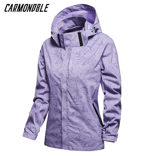 Imagen 2 del producto CARMONDBLE-abrigo deportivo con capucha para senderismo, chaqueta impermeable para Mujer, viaje, escalada, Camping, prendas De vestir informales, Abrigo De Mujer Impermeable