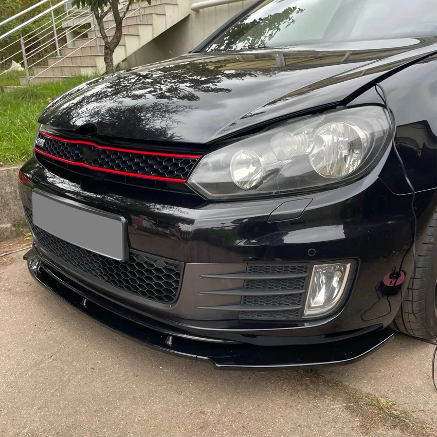 3pcs For Volkswagen Golf 6 MK6 GTI GTD 2009-2013 Car Front Bumper Lip Spoiler Splitter Diffuser Cover Deflector Body Kit Tuning
