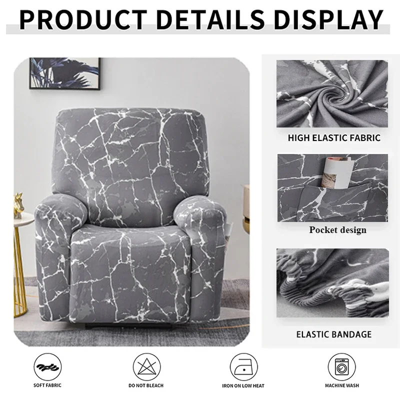 4-Piece Elastic Sofa Slipcovers Non Slip with Pocket Chair Cover for Living Room Armchair Cover Couch Cover Funiture Protector
