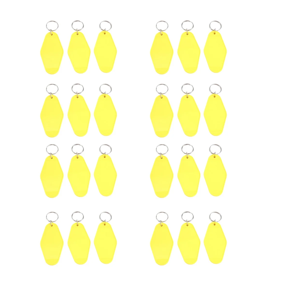 24 Pcs Vintage Motel Keychain DIY Blank Hotel Keychains Heat Transfer Blank Keychains Bulk Sublimation (Yellow)